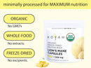 Organic Lion's Mane Mushroom Capsules, Freeze-Dried: 60 Count Infinity Warehouse