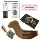 GOO GOO Tape in Hair Extensions Human Hair 24 Inch Ombre Chocolate Brown to Dirty Blonde Tape in Human Hair Extensions 20pcs 50g Remy Human Hair Extensions for Women GOO GOO Store
