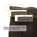 GOO GOO Hair Extensions Human Hair Dark Brown Halo Hair Extensions 100g 20 Inch 100g Flip in Straight Hidden Crown Extensions Transparent Fish Line Invisible Hairpiece GOO GOO Store
