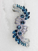 Faship Gorgeous Navy Blue Crystal Flower Barrette Clip Faship
