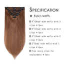Double Weft 100% Remy Human Hair Clip in Extensions Highlight Highlighted