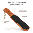 Pumice Stone Foot File - Wooden Pedicure Feet Scrubber with Handle for Callus, Dry, and Dead Skin Removal - Heel Scraper for Feet, Hands, and Body Exfoliation - Perfect Foot Filer for Use in Shower Pumice Valley