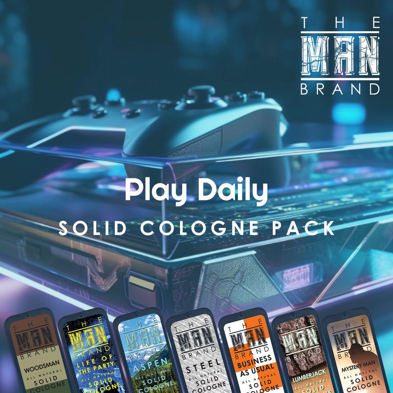 Mens Sample Solid Cologne Pack with Aspen Solid Cologne, Lumberjack Solid Cologne, Woodsman cologne, Mystery Man cologne and more (Play Daily Sampler Cologne Set - 7 Pack - 0.75 oz each) Infinity Warehouse