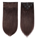 S-noilite Clip in Remy Human Hair Extensions 100% Real Remy Human Hair Double Weft Full Head 8 Pieces 18 clips Straight (20 Inch - 150g,Dark Brown (