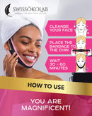 Reusable Face Slimming Strap Double Chin Reducer V Line Mask Chin Up Patch Chin Mask V Up Contour Tightening Firming Face Lift Tape Neck Bandage V-Line Lifting Patches V Shaped Belt SWISSÖKOLAB Store