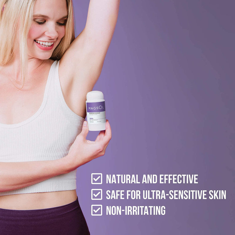 MAGSOL Natural Deodorant for Men & Women - Mens Deodorant with Magnesium - Perfect for Ultra Sensitive Skin, Aluminum Free Deodorant for Women, Baking Soda Free (2 Pack: Lavender & Sandalwood) MagSol Organics