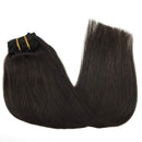 Doores Hair Extensions Clip in Human Hair Dark Brown 18 Inch 120g 7pcs Real Hair Extensions Straight Remy Clip in Human Hair Extensions Thick DOORES Store