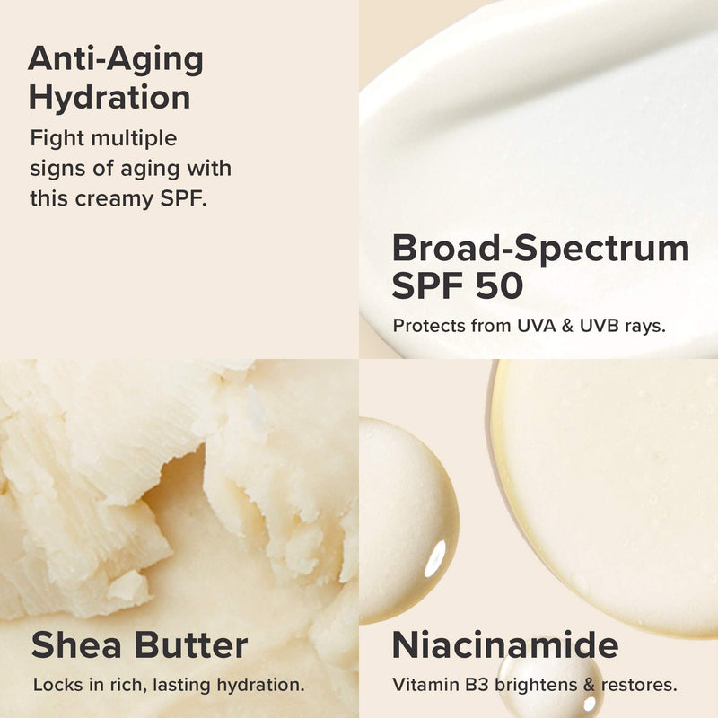 Paula's Choice RESIST Skin Restoring Moisturizer SPF 50, UVA & UVB Protection, Shea Butter & Niacinamide, Anti-Aging Sunscreen for Dry Skin, 2 Ounce Paula's Choice