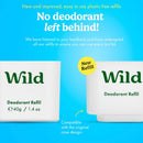 Wild Aluminum Free Deodorant for Women Starter Kit - Refillable Stick Deodorant with Pink Applicator Case & Fresh Cotton and Sea Salt Scented Refill (1.4oz) - Long Lasting Protection - Vegan Friendly Infinity Warehouse