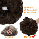 OMGREAT 2PCS Thick Updo Messy Hair Buns Curly Wavy Ponytail Extensions Hairpieces juva bun Hair Scrunchies for Women Girls Color Medium Brown OMGREAT