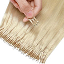 Nano Ring Hair Extensions Human Hair Nano Beads Pre Bonded Hairpieces Nano Tip Cold Fushion Tipped Remy Hair for Highlight Highlighted 50 Individual Strands 50g 20 Inch
