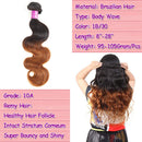 Ombre Body Wave Hair Bundles Ombre Brown Two Tone 1B 30 Body Wave Human Hair Extension Bundles Black Roots to 30