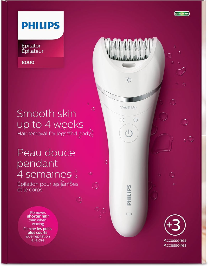 Philips Beauty Epilator Series 8000 for Women, with 3 Accessories, BRE700/04 Infinity Warehouse