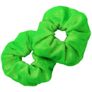 Kenz Laurenz Scrunchies for Hair - 2 Velvet Hair Ties for Women Girls Hair Elastics Ponytail Holder Scrunchy Girl Accessories Elastic Hair Bands Scrunchie Pack (Neon Green) Kenz Laurenz