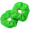 Kenz Laurenz Scrunchies for Hair - 2 Velvet Hair Ties for Women Girls Hair Elastics Ponytail Holder Scrunchy Girl Accessories Elastic Hair Bands Scrunchie Pack (Neon Green) Kenz Laurenz