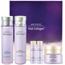 ISA KNOX AGE FOCUS VITAL COLLAGEN SKINCARE GIFT SET (370ml / 12.51 Fl Oz) - Korean Luxury Premium High-end Skin Toner, Emulsion Lotion, Cream by LG BEAUTY. Hydrolyzed Collagen, Infinity Warehouse