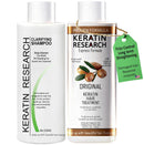Brazilian Keratin Hair Straightening Complex (2x 120ml) - Blowout Long-Lasting Treatment with Argan Oil for Smooth, Professional Straightening Results - Keratin Research Infinity Warehouse