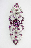 Faship Gorgeous Purple Crystal Hearts And Floral Hair Barrette Faship