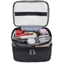 MKPCW Makeup Bags Double layer Travel Cosmetic Cases Make up Organizer Toiletry Bags (Black) MKPCW