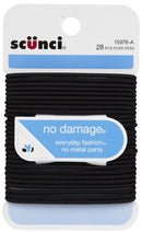 Scunci No Damage Elastic Hair Bands, Black, Medium (1597603A048) Scunci