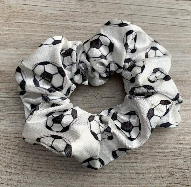 Sportybella Soccer Scrunchie, Soccer Hair Accessories, Premium Velvet No Crease Soccer Hair Scrunchies Gift for Girls Sportybella