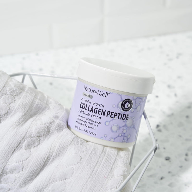 NATURE WELL Clinical Collagen Peptide Intense Moisture Cream for Face, Neck, & Body, Anti-Aging, Hydrates, Plumps, Restores Moisture, & Increases Suppleness, 10 Oz (Packaging May Vary) Infinity Warehouse