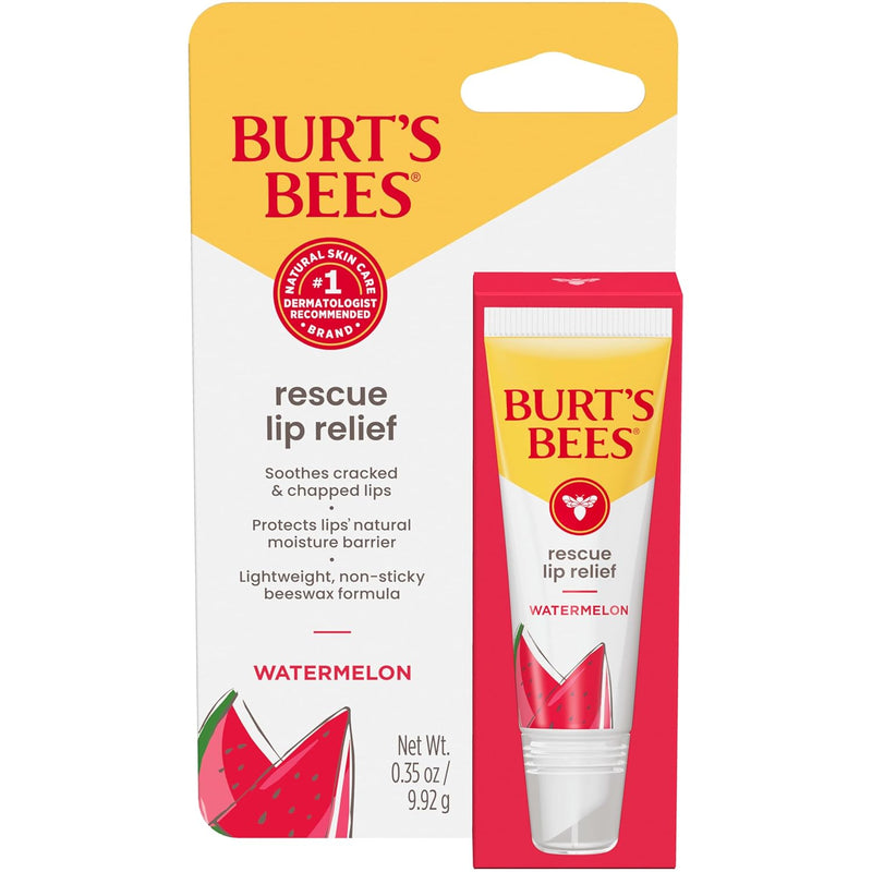 Burt's Bees Rescue Lip Relief, Honey Vanilla, Hydrating Lip Balm for Dry Cracked Lips, with Responsbily Sourced Beeswax and Shea Butter, 100% Natural Origin, 1 Squeezy Tube, 0.35oz Infinity Warehouse