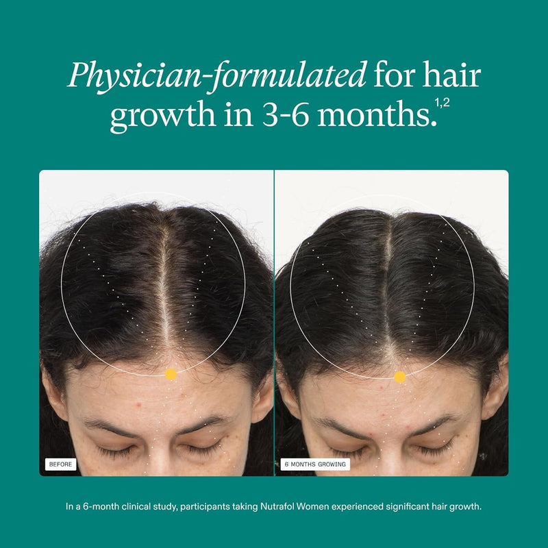 Nutrafol Women's Hair Growth Supplements, Ages 18-44, Clinically Proven for Visibly Thicker and Stronger Hair in 3-6 Months, Dermatologist Recommended - 2 Month Supply, 2 Refill Pouches Infinity Warehouse