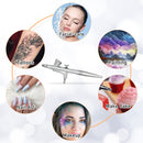 Airbrush Makeup Set Pinkiou Air Brush Kit for Face Paint with Mini Compressor 0.4mm Needle and Nozzle Nail Body Paint SP16 (RED) Infinity Warehouse