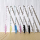 i-Laesh 100 Pcs Crystal Eyelash Brush Mascara Wands Disposable Eyebrow / Lash Brushes for Eyelashes Extensions Eye Makeup Kit Lashes Applicator Tool Spoolies (Crystal White) i-laesh