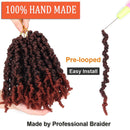 8 Inch 3 Packs Pre-twisted Spring Twist Braids Crochet Hair Short Curly Braids Pretwisted Passion Twists Bomb Twist Bob Pre-looped Synthetic Hair Extensions (T350