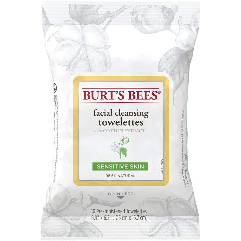 Burt's Bees Sensitive Facial Cleansing Towelettes with Cotton Extract for Sensitive Skin - 30 Count Burt's Bees Store