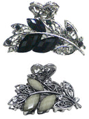 Bella Set of 2 Metal Jaw Clips Claw Clips Hair Styling Tool U86420-1521-2BlkOffWht Bella