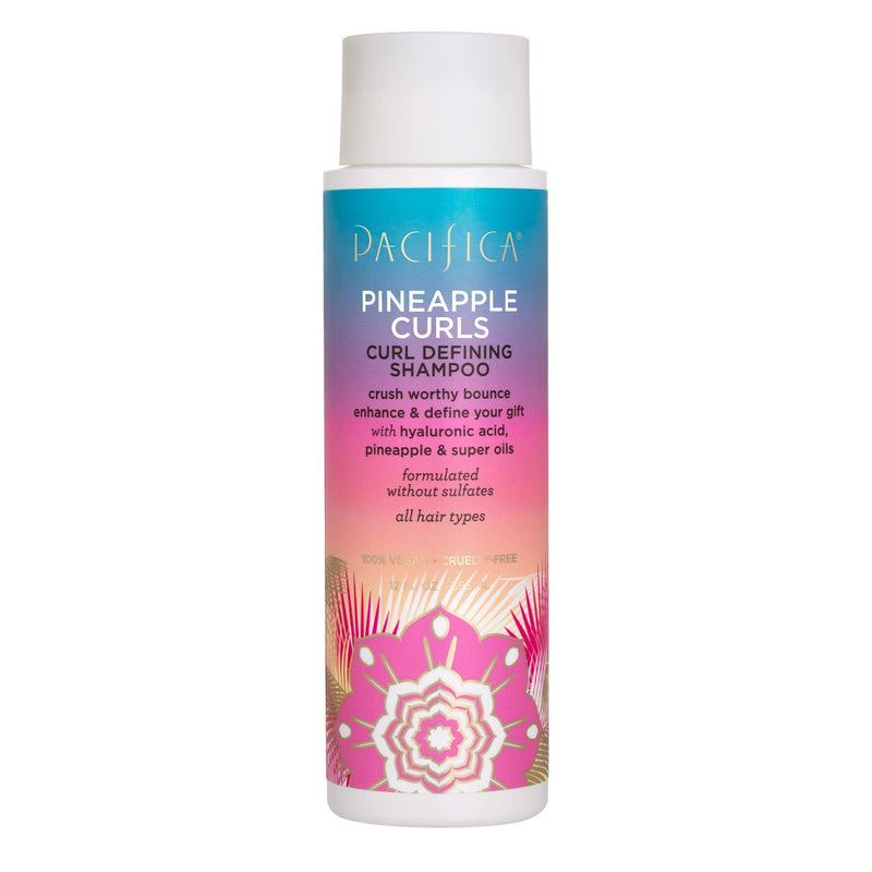 Pacifica Beauty, Pineapple Curls Curl Enhancing Natural Shampoo, For Curly, Coily, & Textured Hair Types, Fresh Pineapple Scent, Hyaluronic Acid + Argan Oil, Silicone Free, Vegan + Cruelty Free PACIFICA
