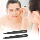 Tweezers for Eyebrows Eyelash Extension Clanriza Stainless Steel Tip Slant ,Set for Ingrown Hair - Premium Quality Eyebrow and Facial Hair Removal - Ideal Gift for Fashionable Women - 2 Pack CLANRIZA