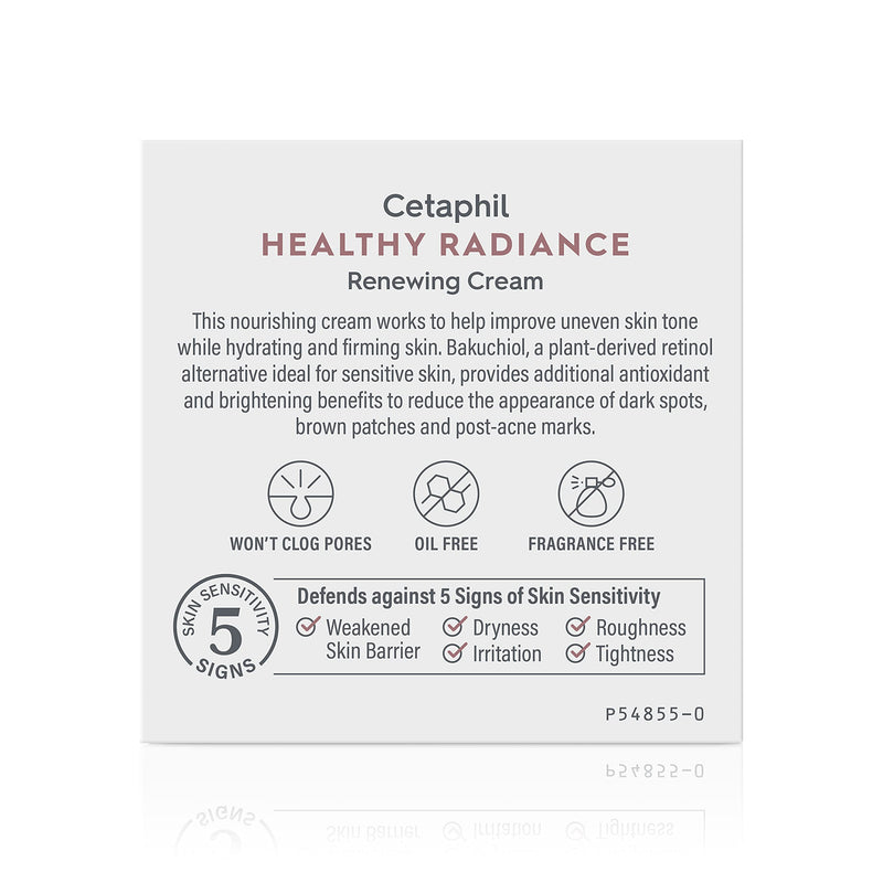Face Cream by Cetaphil, Healthy Radiance Renewing Cream, Visbily Reduces Look of Dark Spots, Brightening Lotion, Designed for Sensitive Skin, Hypoallergenic, Fragrance Free, 1.7oz Cetaphil