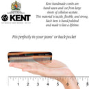 Kent A FOT Handmade All Fine Tooth Pocket Comb for Men, Hair Comb Straightener for Everyday Grooming Styling Hair, Mustache and Beard, Use Dry or with Balms, Saw Cut and Hand Polished, Made in England KENT