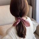 JIRIS 6 Pcs Satin Silk Hair Scrunchies Rabbit Bunny Ear Bow Bowknot Scrunchie Bobbles Elastic Hair Ties Bands Ponytail Holder for Women Accessories(SET2) JIRIS