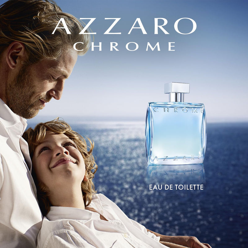 Azzaro Chrome Eau de Toilette - Fresh Aquatic Mens Cologne - Citrus, Woody, Musky Fragrance -Fresh Notes of Bergamot - Everyday Wear - Classic Summer Beach Scent - Luxury Perfumes for Men Infinity Warehouse