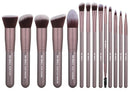 BS-MALL(TM) Makeup Brushes Premium 14 Pcs Synthetic Foundation Powder Concealers Eye Shadows Silver Black Makeup Brush Sets (Ypurple) BS-MALL Store