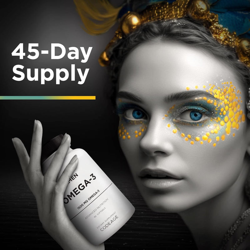 Amen Omega-3 Supplement - 1500mg High-Potency Daily Omega 3 - EPA and DHA Fatty Acids Fish Oil - 45-Day Supply - Fatty Acid Supplements - Fish Oil Pills - Non-GMO - 90 Soft Gels Capsules Infinity Warehouse
