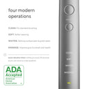 AquaSonic Vibe Series Ultra Whitening Toothbrush – ADA Accepted Electric Toothbrush - 8 Brush Heads & Travel Case - Ultra Sonic Motor & Wireless Charging - 4 Modes w Smart Timer – Charcoal Metallic Aquasonic