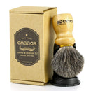 Shaving Brush with Holder, Anbbas Pure Badger Hair Shaving Brush Wood Handle,Black Resin Shaving Stand Contracted Design,2in1 Wet Shaving Set for Men Anbbas