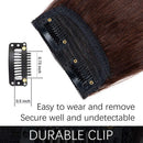 MRS HAIR Clip in Human Hair Pieces Double Drawn for Women Invisible Hairpin Hair Short Straight Hairpiece for Thinning Hair Adding Hair Volume Fluffy for Hair Extensions Daily Use (10 Inch Dark Brown) MRS HAIR