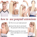 S-noilite Ponytail Extension Human Hair Clip in Wrap Around Ponytail Hair Extension Clip in Binding Ponytail Hair Piece 100% Remy Human Hair Long Straight 20 Inch (