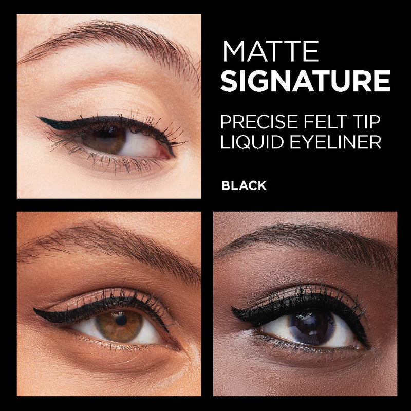 L'Oreal Paris Makeup Matte Signature Liquid Dip Eyeliner, Waterproof, Precise and Easy Application, All Day Wear, Vivid Matte Finish, Black, 0.07 fl; Oz. L'Oreal Paris