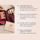 BK BEAUTY Travel Brush Set with Pouch 5-Piece Vegan, Cruelty-Free Brushes for Face & Eyes | Lightweight, Durable Makeup Brushes in Vegan Leather Pouch Perfect Travel-Size Makeup Brush Set Infinity Warehouse