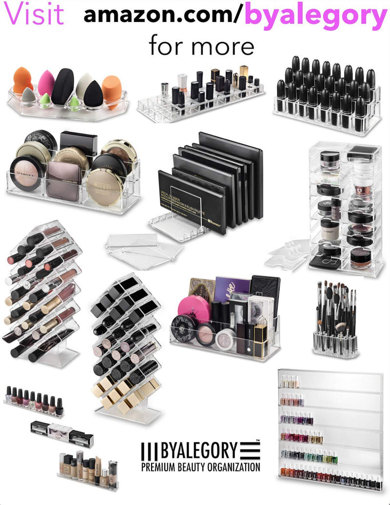 byAlegory (Set Of 2) Acrylic Lipstick Makeup Organizers 24 Space Beauty Storage Refillable Cosmetic Container - Clear BY ALEGORY