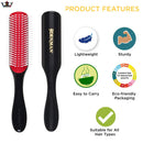 Denman Hair Brush for Curly Hair D3 (Black) 7 Row Classic Styling Brush for Detangling, Separating, Shaping and Defining Curls Denman
