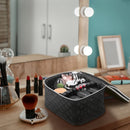 Double Layer Travel Makeup Bag: Portable Cosmetic Bag with Divider Organizer Case for Storage Cosmetics Make up Brush Large Capacity Toiletry Bag for Women and Girls, Black Fivali